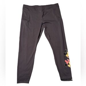 New Disney Women’s Charcoal Leggings with Mickey and Minnie Design